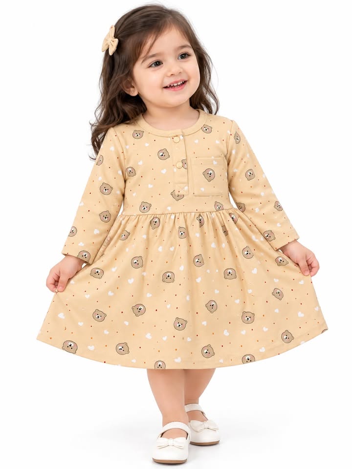 Kids Casual Pastel Tiered Frock