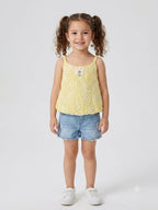 Embroidered Floral Yellow Camisole Top