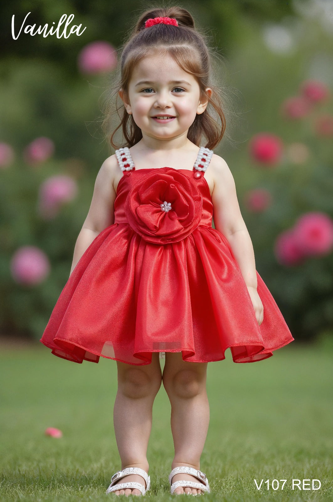RED PEARLS FROCK