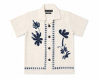Boys Cream Short-Sleeve Floral Print Shirt