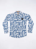 PRINTED SHIRT BLUE & WHITE
