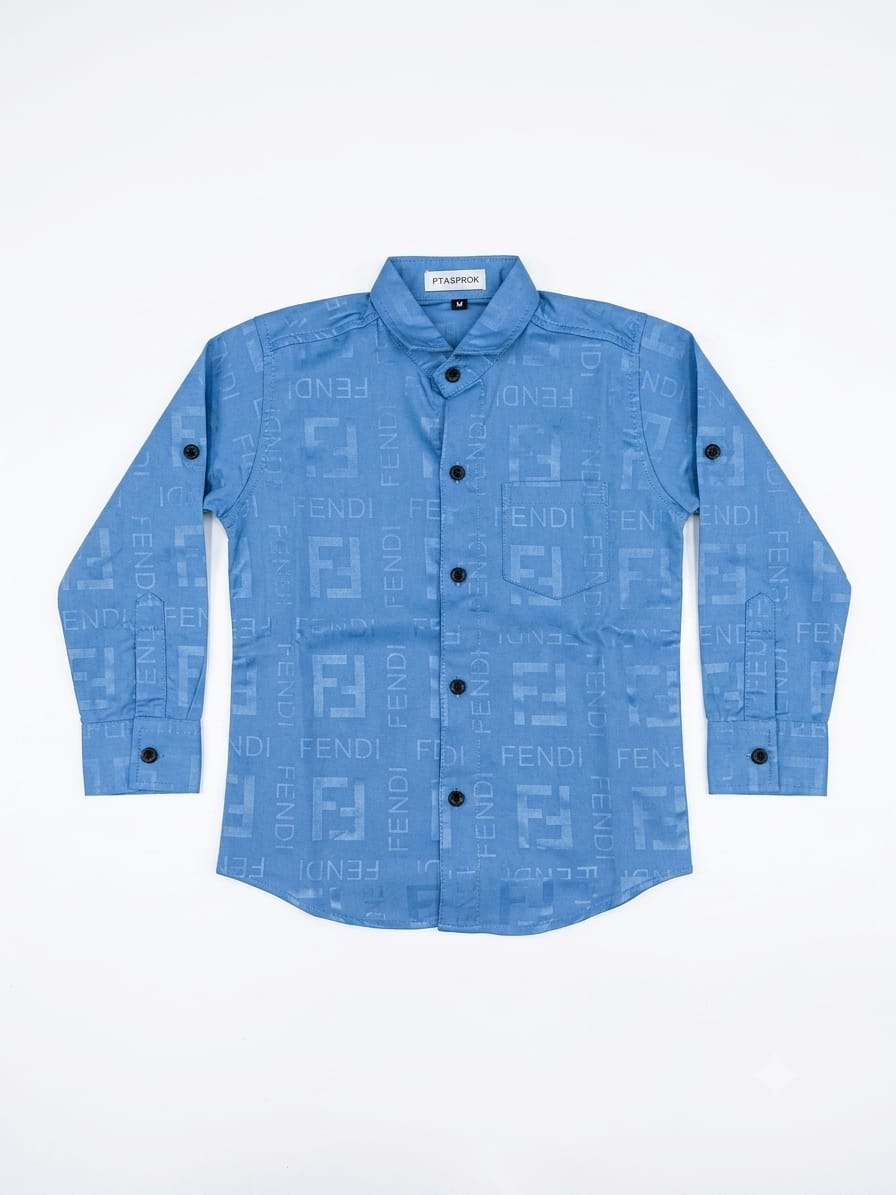 Boys Royal Blue Button-Down Shirt