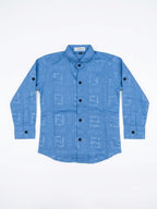 Boys Royal Blue Button-Down Shirt