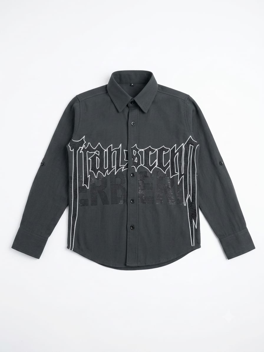 Gothic Graphic Print Striped Shirt