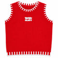 RED SLEEVELESS KNIT TANK TOP