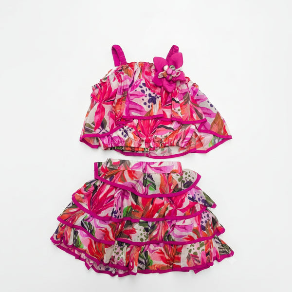 COTTON SLEEVELESS TOP AND SKIRT SET