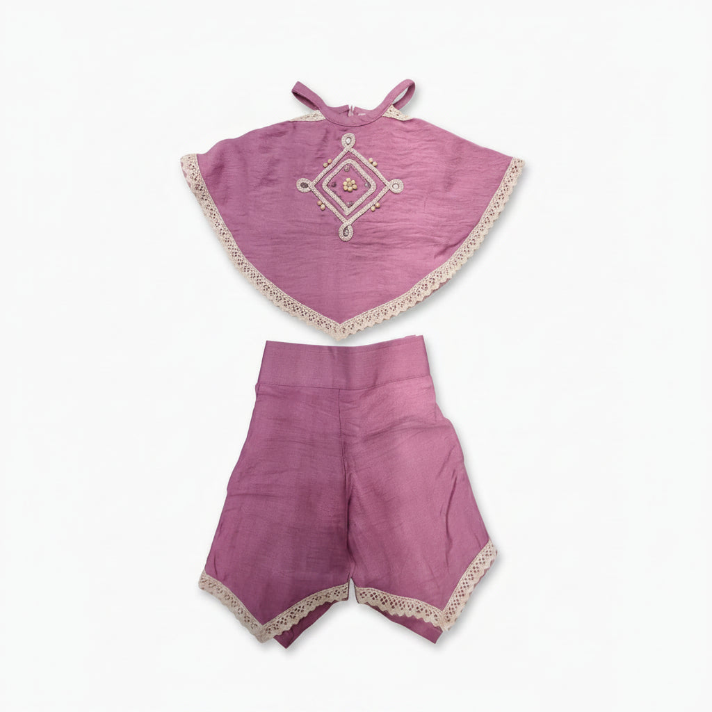 TWO PIECE PONCHO STYLE ETHNIC WEAR GIRLS
