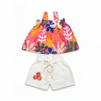 TWO-PIECE SUMMER COORDINATE COLOURFUL CLOTHING SET