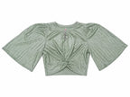 Olive Green Floral Embroidered Girls Sleeveless Top