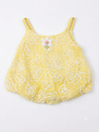 Embroidered Floral Yellow Camisole Top