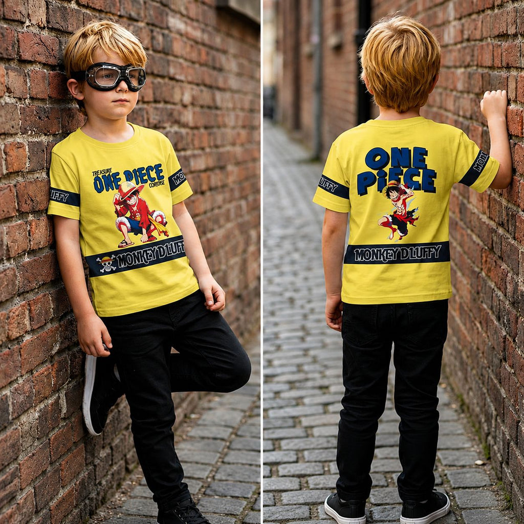 ONE PIECE ANIME BRIGHT YELLOW TSHIRT