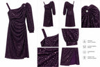 This black Speechless Girls' one-shoulder sequin party dress