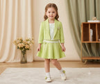 Girls Lime Green  jacket pleated cord set