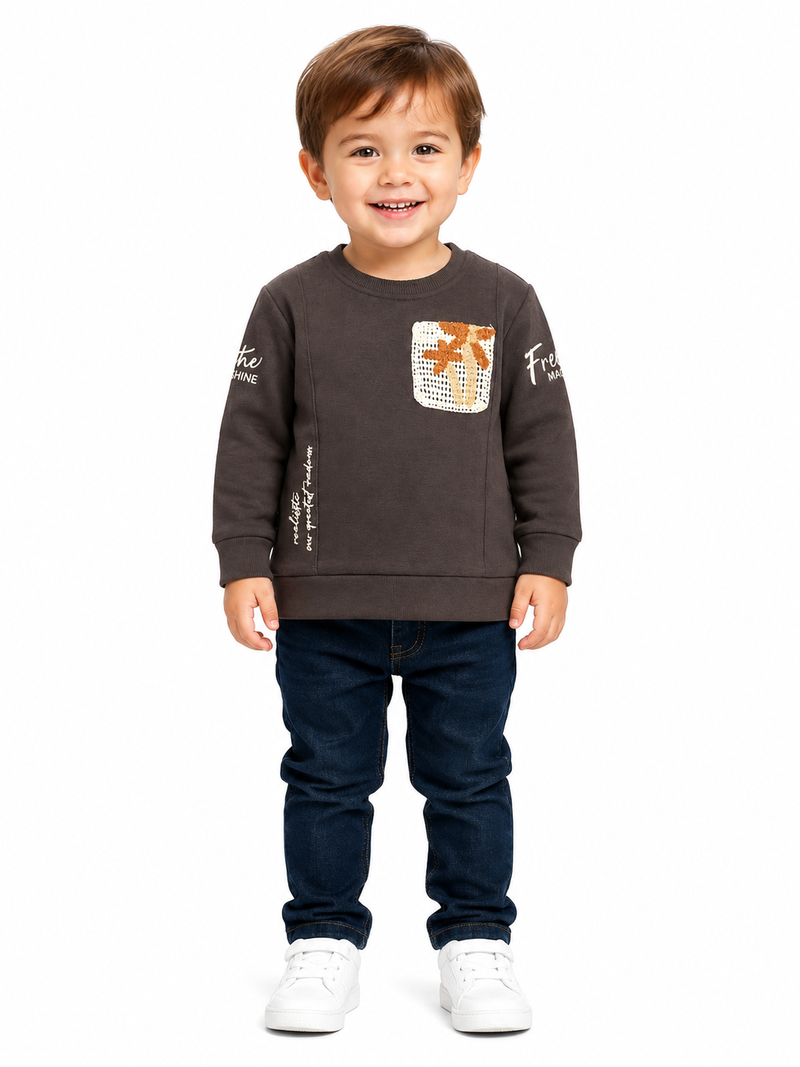 Boys' Dual-Tone Patterned Dress T-Shirt