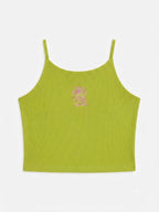 Lime Green Ribbed Girls Camisole Top