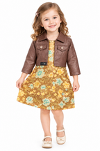 Brown Sequins Party Dress Set