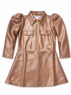 Leather A-Line Midi Dress