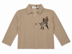 Boys' Elegant Tan Party Wear Collared Long-Sleeve Top