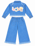 Girls Western Denim Co-ord Set