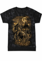 Boys Charcoal Gray Unicorn Graphic Half Sleeve T-Shirt