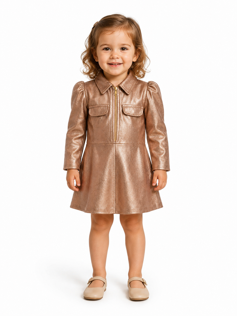 Leather A-Line Midi Dress