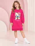 Girls Rani Pink Hello Kitty Printed Midi Dress
