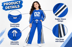 Girls Sports Co-Ord Set | Full Sleeve Sweatshirt and Wide Leg Track Pants | 02 Graphic Print | Side Stripe Detail | 2-Piece Casual Tracksuit